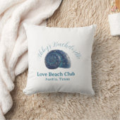 Bachelorette party beach club blue sea shell name  kissen (Decke)