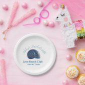 Bachelorette party beach club blue sea shell name  pappteller (Party)