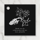 Bachelorette Party Black Gothic Floral Thank You Geschenkanhänger (Vorderseite)
