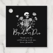 Bachelorette Party Black Skeleton Floral Thank You Geschenkanhänger (Vorderseite)
