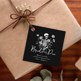 Bachelorette Party Black Skeleton Floral Thank You Geschenkanhänger