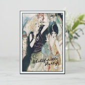 Bachelorette Party Bridal Mayhem Vintage Art Deco Einladung (Stehend Vorderseite)