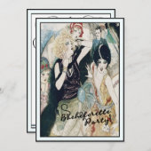 Bachelorette Party Bridal Mayhem Vintage Art Deco Einladung (Vorne/Hinten)