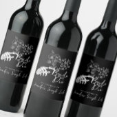 Bachelorette Party Bride or Die Floral Gothic  Weinetikett