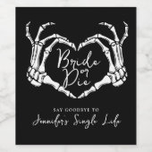 Bachelorette Party Bride or Die Gothic Heart Weinetikett (Einzelnes Label)