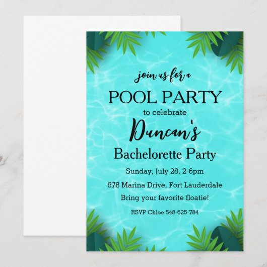 Bachelorette-Party Einladung (Vorne/Hinten)