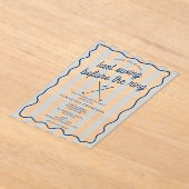 Bachelorette Party Golf Bach Retro Stripes Acryleinladungen (Ablage )