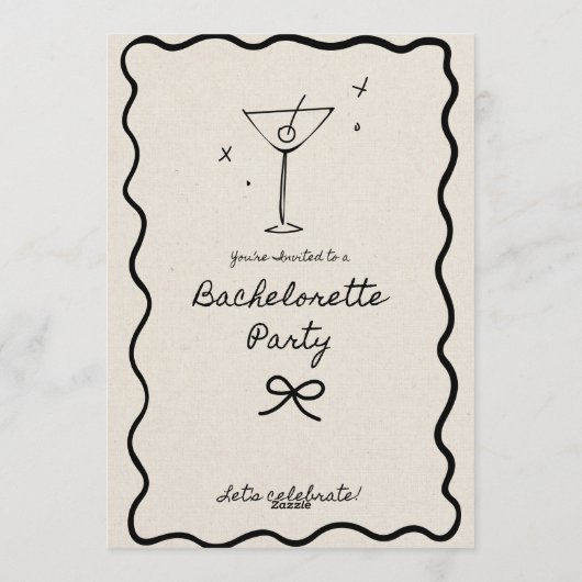Bachelorette Party Invitation for Bride-to-Be Girl Einladung (Rückseite)