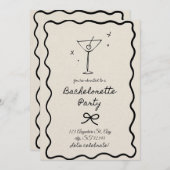 Bachelorette Party Invitation for Bride-to-Be Girl Einladung (Vorne/Hinten)