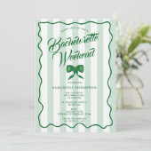 Bachelorette Party Itinerary Bach Weekend Bow Einladung (Stehend Vorderseite)