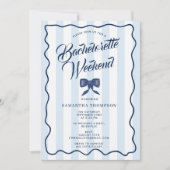 Bachelorette Party Itinerary Bach Weekend Bow Einladung (Vorderseite)