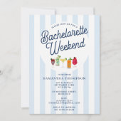 Bachelorette Party Itinerary Bach Weekend Retro Einladung (Vorderseite)