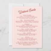 Bachelorette Party Itinerary Bach Weekend Retro Einladung (Rückseite)