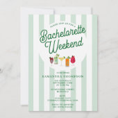Bachelorette Party Itinerary Bach Weekend Retro Einladung (Vorderseite)
