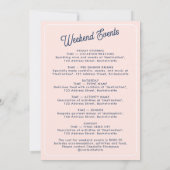 Bachelorette Party Itinerary Bach Weekend Retro Einladung (Rückseite)