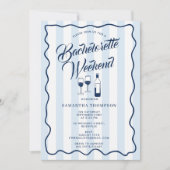 Bachelorette Party Itinerary Bach Weekend Wine Einladung (Vorderseite)