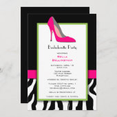 Bachelorette Party Pink Heels Invitation Einladung (Vorne/Hinten)