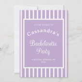 Bachelorette Party Retro Modern LightPurple Classy Einladung (Vorderseite)