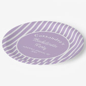 Bachelorette Party Retro Modern LightPurple Classy Pappteller (Schrägansicht)
