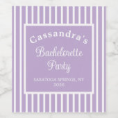 Bachelorette Party Retro Modern LightPurple Classy Weinetikett (Einzelnes Label)