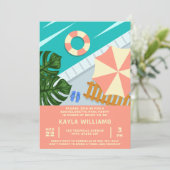 Bachelorette Party Schwimmbad Einladung (Stehend Vorderseite)