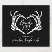 Bachelorette Party Skeleton Heart Bride or Die  Schaumweinetikett (Einzelnes Label)