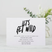 Bachelorette PartyLet's Get Wild Cheetah Einladung (Stehend Vorderseite)