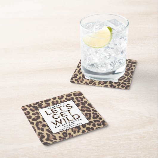 Bachelorette PartyLet's Get Wild Cheetah Rechteckiger Pappuntersetzer (Vor Ort)