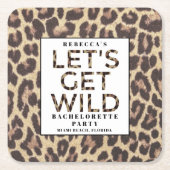 Bachelorette PartyLet's Get Wild Cheetah Rechteckiger Pappuntersetzer (Vorderseite)