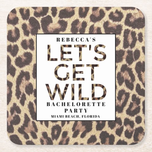Bachelorette PartyLet's Get Wild Cheetah Rechteckiger Pappuntersetzer (Vorderseite)