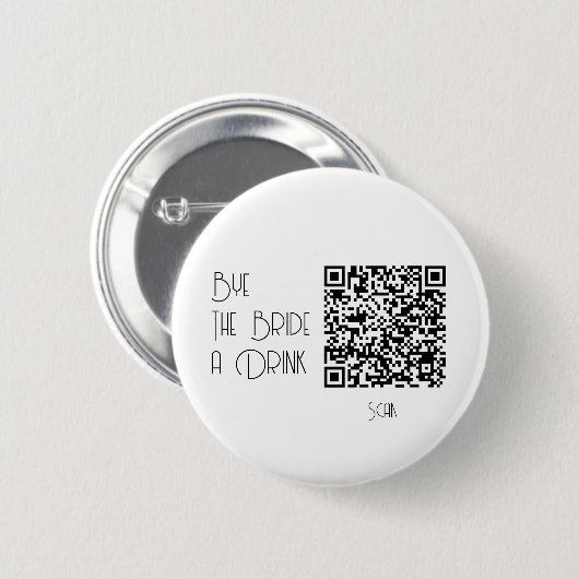 Bachelorette Pastel Qr Code Kaufen die Braut ein G Button (Vorne & Hinten)