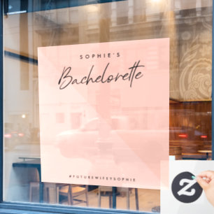 Bachelorette Peach Pink Minimaler Hintergrund de Fensteraufkleber