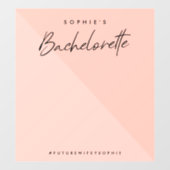 Bachelorette Peach Pink | Minimaler Hintergrund de Fensteraufkleber (Blatt)