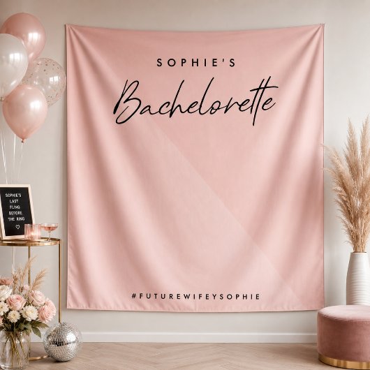 Bachelorette Peach Pink | Minimaler Hintergrund de Wandteppich