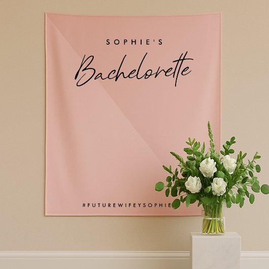 Bachelorette Peach Pink | Minimaler Hintergrund de Wandteppich