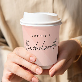 Bachelorette Peach Pink | Minimalistische moderne Pappbecher