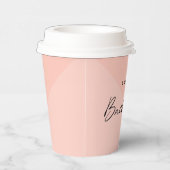 Bachelorette Peach Pink | Minimalistische moderne Pappbecher (Rechts)