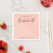 Bachelorette Peach Pink | Minimalistische moderne  Serviette (Beispiel)