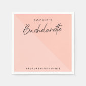 Bachelorette Peach Pink | Minimalistische moderne  Serviette (Vorderseite)