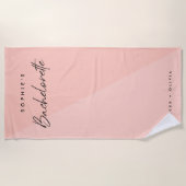 Bachelorette Peach Pink | Minimalistische moderne Strandtuch (Vorderseite)