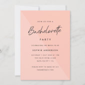 Bachelorette Peach Pink | Modernes Minimalistische Einladung (Vorderseite)