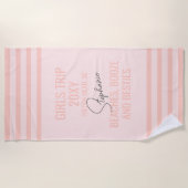 Bachelorette Peach Pink Pastel Besties Trip Strandtuch (Vorderseite)