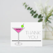 Bachelorette Pink Martini Cocktail Party Vielen Da Postkarte (Stehend Vorderseite)