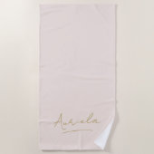 Bachelorette Pink Minimalistisch Moderne Signatur Strandtuch (Vorderseite)