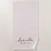 Bachelorette Pink Minimalistisch Moderne Signatur Strandtuch (Vorderseite)