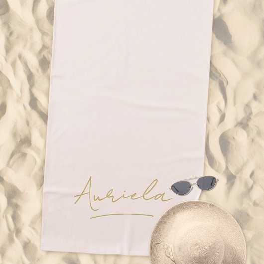 Bachelorette Pink Minimalistisch Moderne Signatur Strandtuch