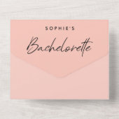 Bachelorette Pink | Modernes Minimalistisches Part All In One Einladung (Rückseite)