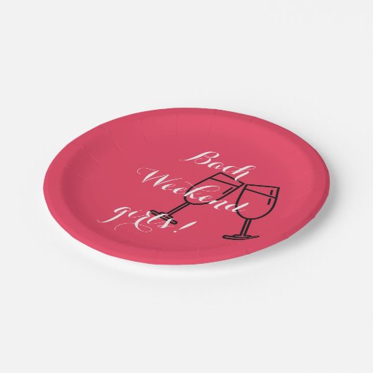 BACHELORETTE PINK PAPIERPLATTE PAPPTELLER (Schrägansicht)