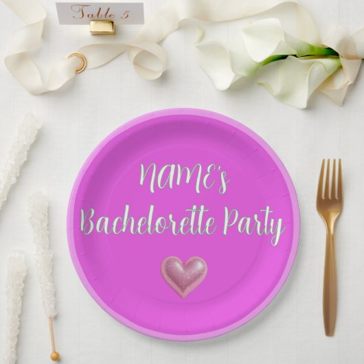 Bachelorette Pink-Party Pappteller (Hochzeit)