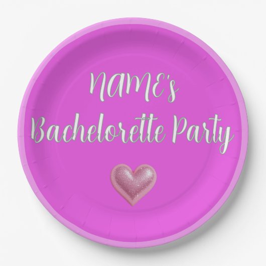 Bachelorette Pink-Party Pappteller (Vorderseite)